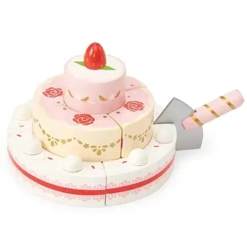 Kuchynky, jedlo a doplnky LE TOY VAN Drevená jahodová svadobná torta