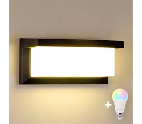 Svietidlá BRILAGI - LED RGBW vonkajšie nástenné svietidlo BRICKY 1xE27/12W/230V čierne IP54 BG1024+AI0819