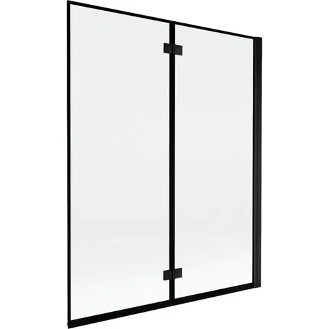 Sprchové dvere MEXEN - MIST vaňová zástena 140x150 cm 6mm 2-s, čierna, okraj, pravá 8A9-140-002-70-70-P