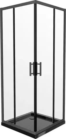 Vane MEXEN/S - Rio sprchovací kút 80 x 80, transparent, čierna + vanička vrátane sifónu 860-080-080-70-00-4070B