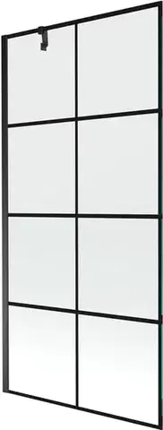 Sprchové dvere MEXEN/S - Next vaňová zástena FIX 90x150, čierny dekor, čierna 895-090-000-00-77-70