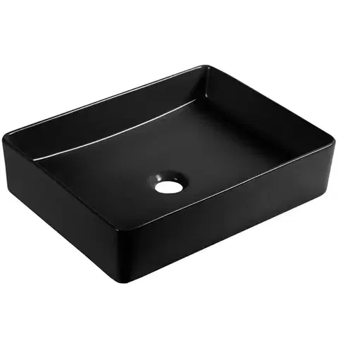 Umývadlá Laveo - Kvadrato - keramické umývadlo na dosku 47x36, čierna mat VUK_B247