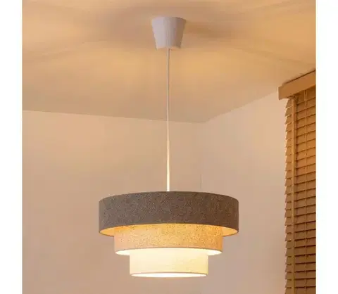 Svietidlá BRILAGI - Luster na lanku LUNETA 1xE27/60W/230V pr. 40 cm šedá/krémová/biela 8590828052333