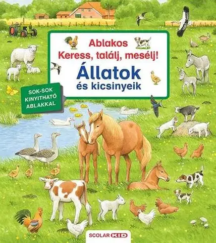 Leporelá, krabičky, puzzle knihy Ablakos Keress, találj, mesélj! Állatok és kicsinyeik - Susanne Gernhäuser