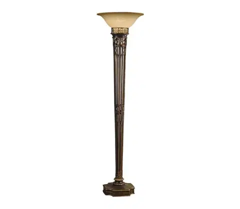 Lampy Elstead Feiss - Stojacia lampa OPERA 1xE27/100W/230V bronz/béžová FE-OPERA-TCH