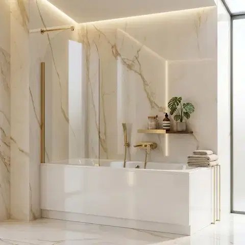 Vaňové zásteny REA - Paraván vaňový Travis Gold Brush 80 REA-W0551