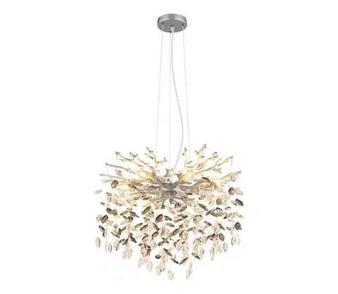 Svietidlá Globo 64138H1S - Luster na lanku QUEENA 8xE14/40W/230V, strieborný 64138H1S