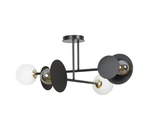 Svietidlá EMIBIG Luster na tyči MINERVA 2xE27/15W + 2xE14/10W/230V čierna 612/4