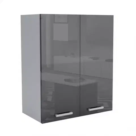 Kuchynské skrinky visiace Kuchynská skrinka 60G 2F V72 LUX čierna