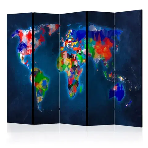 Paravány Paraván Colorful map Dekorhome