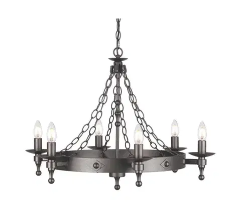 Svietidlá Elstead WR6-GRAPHITE - Luster na reťazi WARWICK 6xE14/60W/230V WR6-GRAPHITE