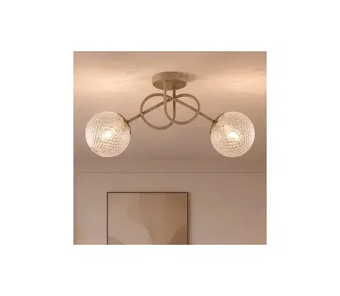 Svietidlá BRILAGI - Prisadený luster STELLA 2xE27/60W/230V béžová/zlatá 85-019B