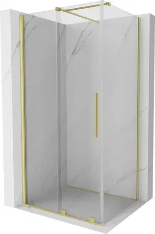 Sprchovacie kúty MEXEN/S - Velár sprchovací kút 120 x 110, transparent, zlatá kartáčovaná 871-120-110-01-55
