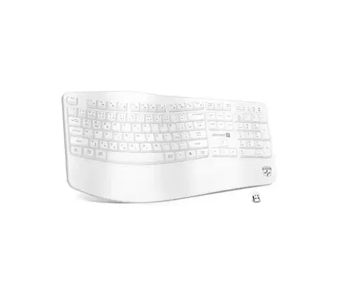 Klávesnice a myši CONNECT IT Ergonomická bezdrôtová klávesnica s CZ/SK lokalizáciou 1xAA biela CKB-2815-CS