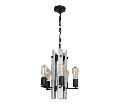 Svietidlá  Luster GERA 5xE27/60W/230V čierna 8281