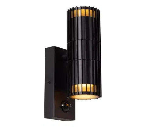 Svietidlá Lucide 11839/02/30 - Vonkajšie nástenné svietidlo so senzorom TIMBALA 2xGU10/7W/230V IP44 11839/02/30