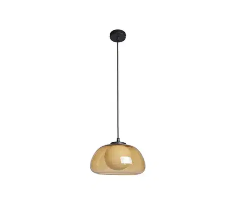 Svietidlá  PND-54637-1-BK-YLL-Závesný luster na lane AINALE 1xG9/7W/230V čierna/dymová hnedá PND-54637-1-BK-YLL