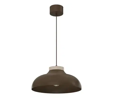 Svietidlá  Závesný luster na lanku BASCA 1xE27/15W/230V hnedá/béžová 8487A