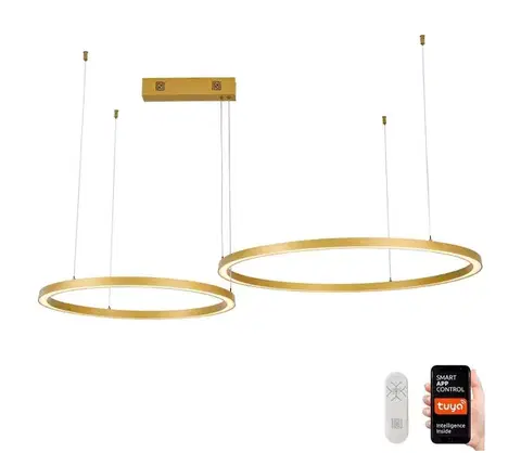 Svietidlá  NEO 07218L - LED Stmievateľný luster FINO 93W/230V 60/80cm zlatá Tuya+DO 07218L