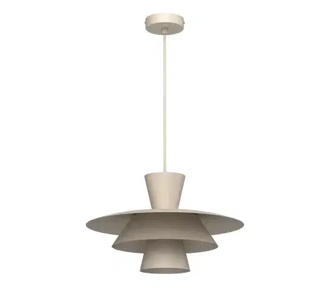 Svietidlá  Závesný luster na lanku PLATO 1xE27/15W/230V béžový 4490