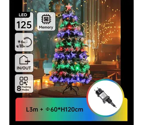 Vianočné dekorácie  B.V.  - LED RGBY Vonkajší vianočný stromček 125xLED/6W/230V/8 funkcií 120cm IP44 B10303Y2Y
