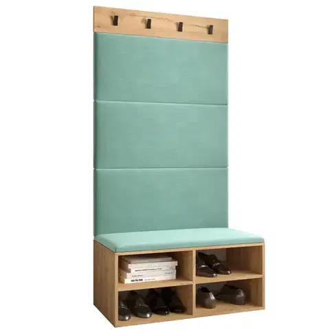 Spálňové šatníkové skrine Predsieňový nábytok Miro dub craft panel mätový