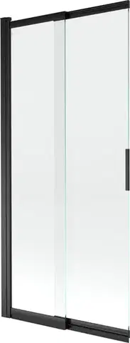Sprchové dvere MEXEN - Fox 2-krídla posuvná vaňová zástena 85 x 150, transparent, čierna 891-085-002-70-00