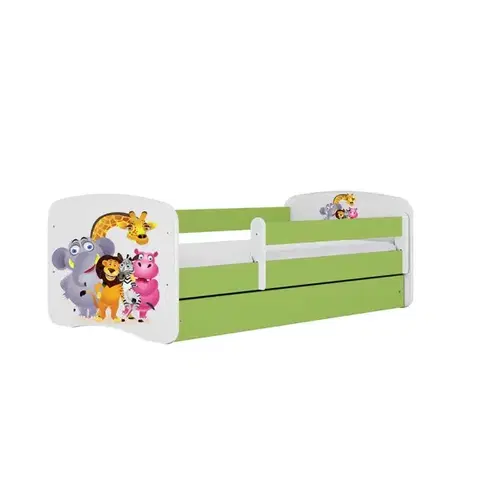 Postele pre dievčatá Detská Posteľ. Babydreams+Sz+M Zelená 80x160 Zoo