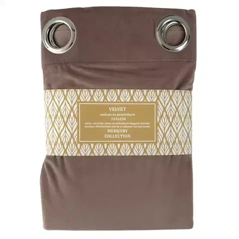 Závesy do spálne Záves na prechodkách Velvet 135x250 ružová Merkury Home
