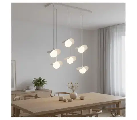Svietidlá EMIBIG Závesné svietidlo na lanku RITUAL 6xG9/8W/230V, biela 1584/6