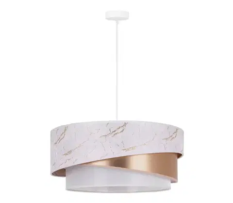 Svietidlá  - Luster na lanku KOBO 1xE27/15W/230V pr. 45 cm biela/rosegold 600194