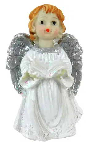 Sošky, figurky - anjeli MAKRO - Anjel strieborný 7x4,5cm
