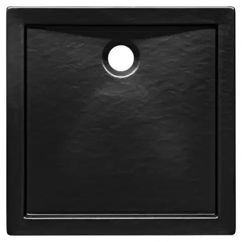 Sprchové vaničky Rohová Vanička Aquarius 80/80 stone effect čierna