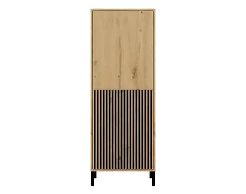 Komody a skrinky MARIKA úzka skrinka 2DK slim/hladký, dub Artisan