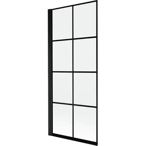 Sprchové dvere MEXEN - MIST vaňová zástena 80x150 cm 6mm 1-s, čierna, dekor, ľavá 8A9-080-001-70-77-L