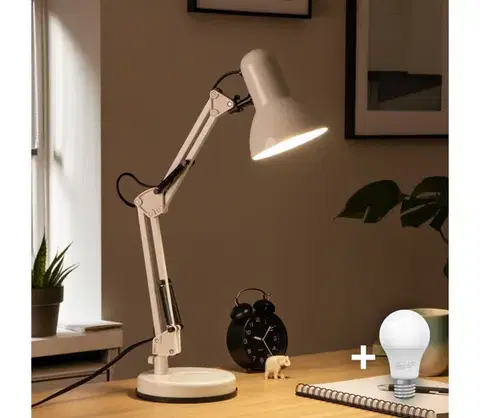 Lampy BRILAGI - LED Stolná lampa ROMERO 1xE27/10W/230V biela BG0260 + BG0208