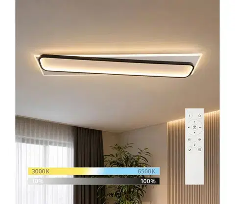 Svietidlá BRILAGI - stmievateľné LED stropné svietidlo OUTLINE LED/90W/230V 18x100 cm biele/čierne + diaľkový ovládač BRMXC2755-1000