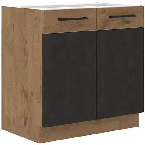 Kuchynské skrinky stojace Skrinka do kuchyne VIGO grafit mat 80D 2F BB