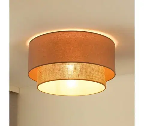 Svietidlá  - Stropné svietidlo BOHO 1xE27/15W/230V pr. 45 cm béžová/hnedá 605854