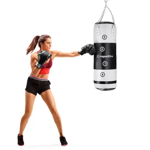 Boxovacie vrecia a hrušky Boxovacie vrece inSPORTline Robkin 90x35cm čierno-biela