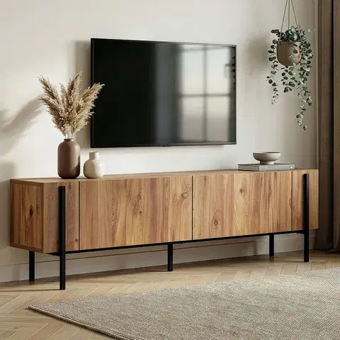 TV stolíky SUXES TV stolík na nožičkách, borovica Atlantic/čierna