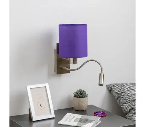 Svietidlá BRILAGI - LED Nástenná lampa NUBILA 1xE27/25W/230V + LED/3W chróm/fialová BG1556+BG1580