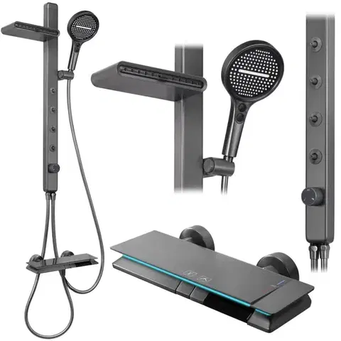 Kúpeľňové batérie REA REA - Sprchový set Karl Titanium REA-P4880