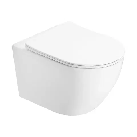 Záchody MEXEN - Lena Závesná WC misa Rimless Tornado vrátane sedátka s slow slim, duroplast, biela lesk 3022L4000T
