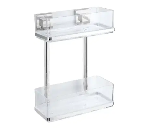 Svietidlá WENKO 22691100-Polica VACUUM-LOC QUADRO ED 25,5x32,5 cm strieborná/lesklý chróm/priehľadná 22691100