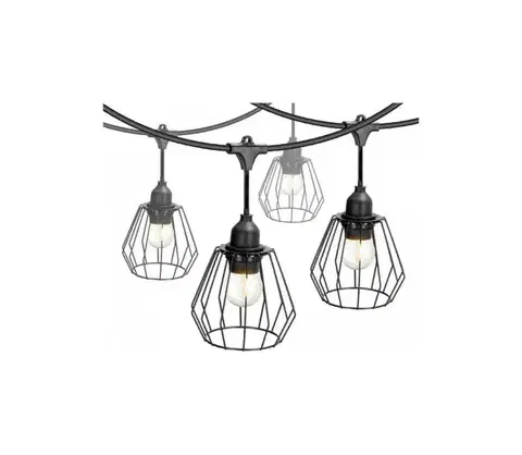 Záhradné lampy  Vonkajšia dekoratívna reťaz CRETE 10xE27/230V 15m IP44 005124