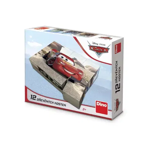 Obrázkové kocky Dino Toys Drevené kocky Cars: Jazda 12 Dino