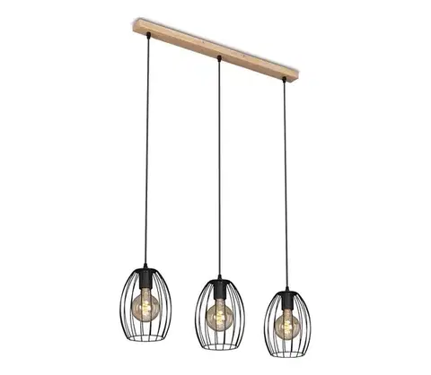 Svietidlá Brilo - Luster na lanku WAKTU 3xE27/60W/230V kaučukovník 4039-035