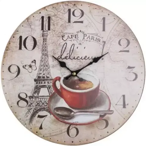 Nástenné hodiny Hodiny nástenné Cafe Paris 34 cm