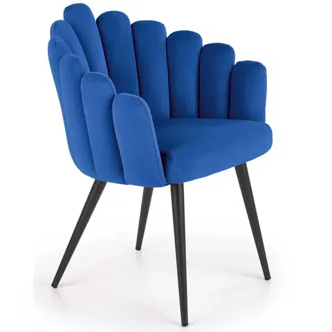Jedálenské stoličky HALMAR K410 jedálenské kreslo granátová (Velvet) / čierna